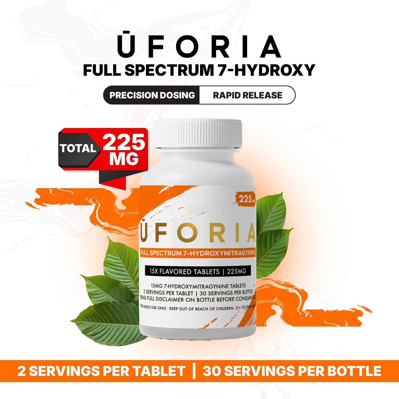 front of bottle of UFORIA 7-OH 5-Pack | 20mg Tablets