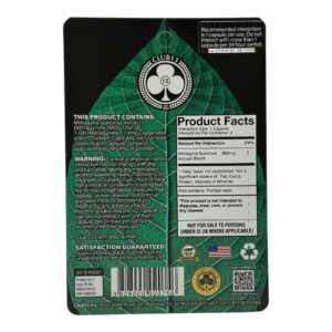 back of package of Club 13 Ultimate Kratom Extract Capsules 125 MIT x 2ct - Jade (Green Vein)