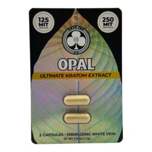 front of package for Club 13 Ultimate Kratom Extract Capsules 125 MIT x 2ct - Jade (Green Vein)