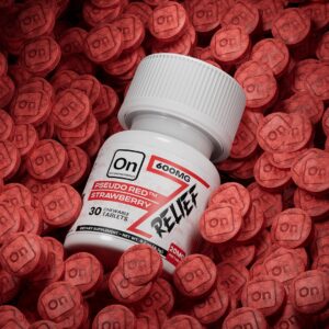 On7 Pseudo Red Relief Chewable Tablets Strawberry - 10mg