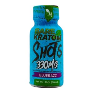 an image of Bare Kratom BlueRazz Shot 330mg 30mL