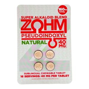 front of package of ZOHM 7-OH Extra Strength Baja Blast Tablets 60mg x 6ct