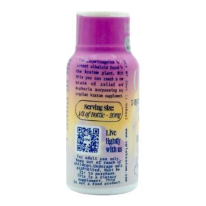 back of bottle of OPiA 7-OH HP Flavored Shots 60mg x 30mL