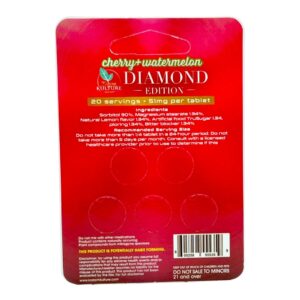 back of package of Kratom Kulture 7-OH Black Diamond 81mg - 5 Count (20 Servings)