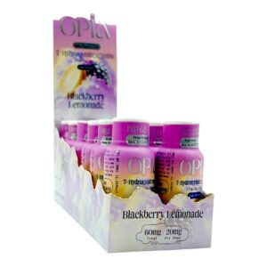 display case of OPiA 7-OH HP Flavored Shots 60mg x 30mL