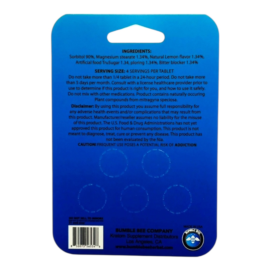 Bumble Bee Buzz Tabs 5ct blister pack packaging back