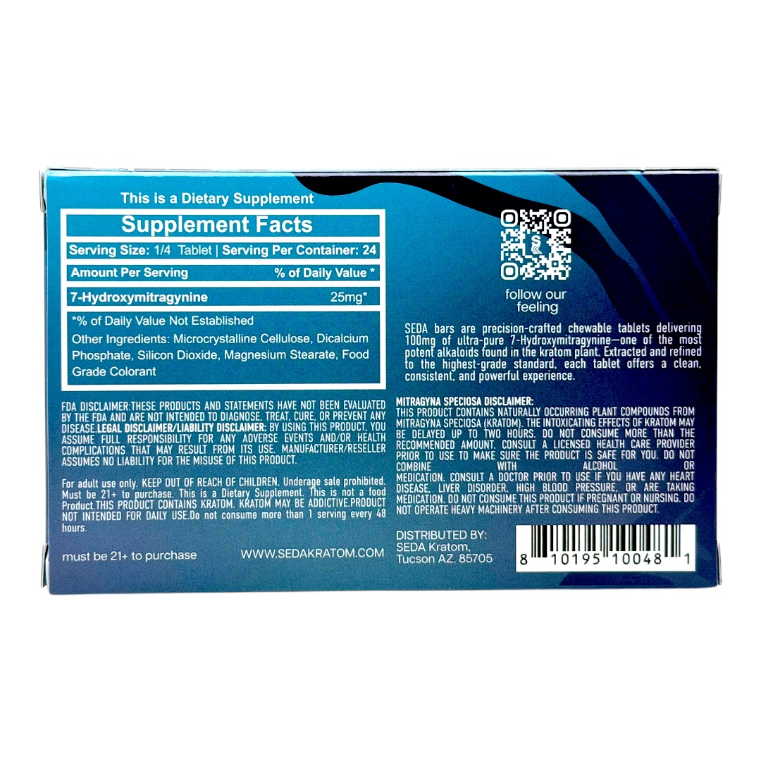 Seda 7-OH Chewable Flavored Tablets 100mg x 6ct - Image 6