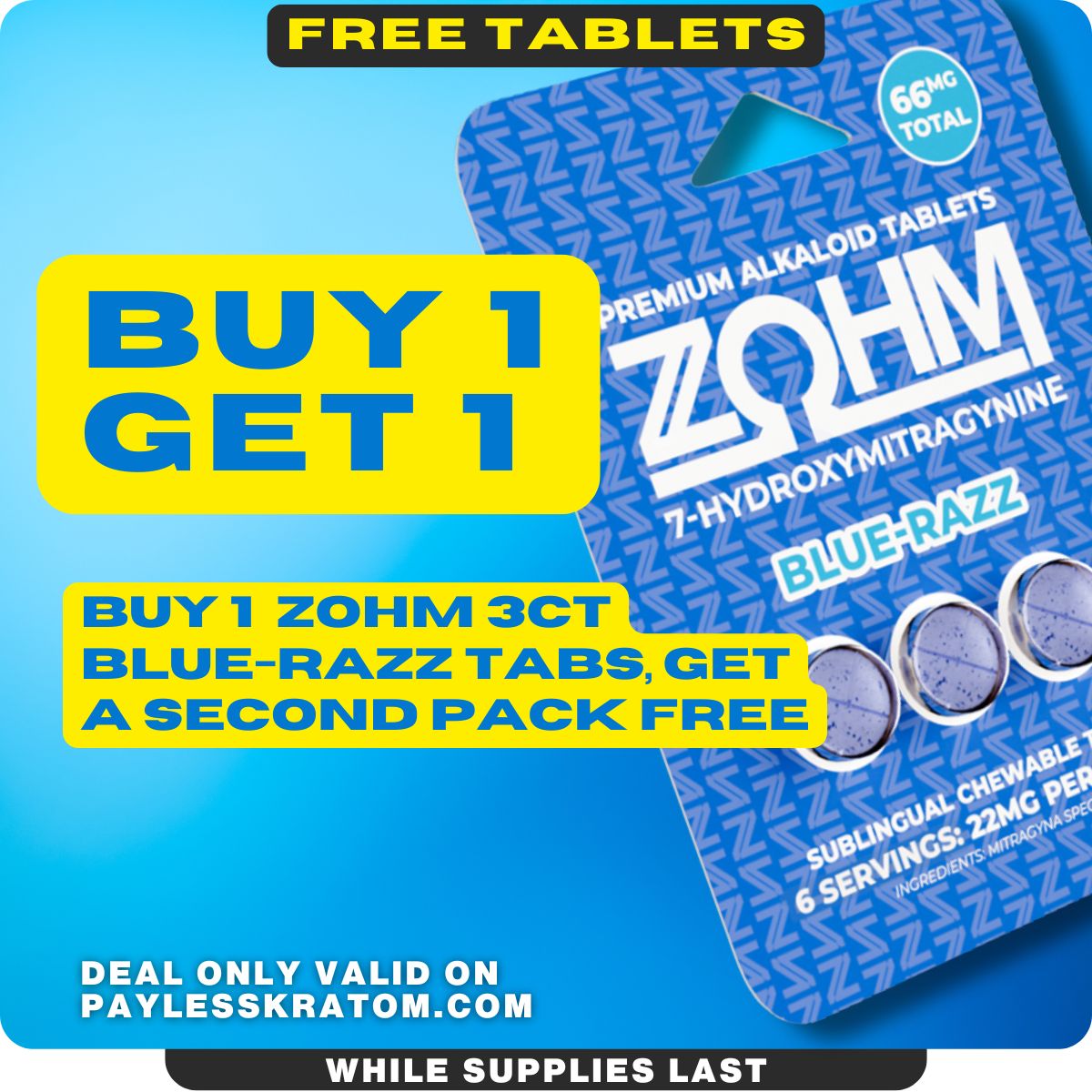 ZOHM 7OH Blue Razz 3ct 22mg (BUY 1 GET 1)