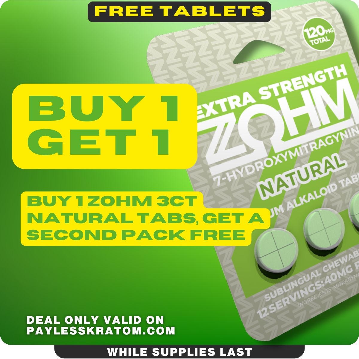 ZOHM 7-OH Extra Strength Tablets 40mg (DEAL BUY 1GET 1)