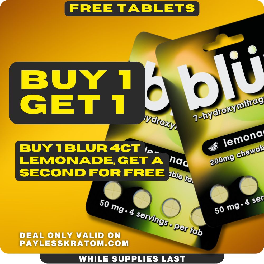 blur 7OH Lemonade Tablets 50mg x 4ct (DEAL BUY 1 GET 1)