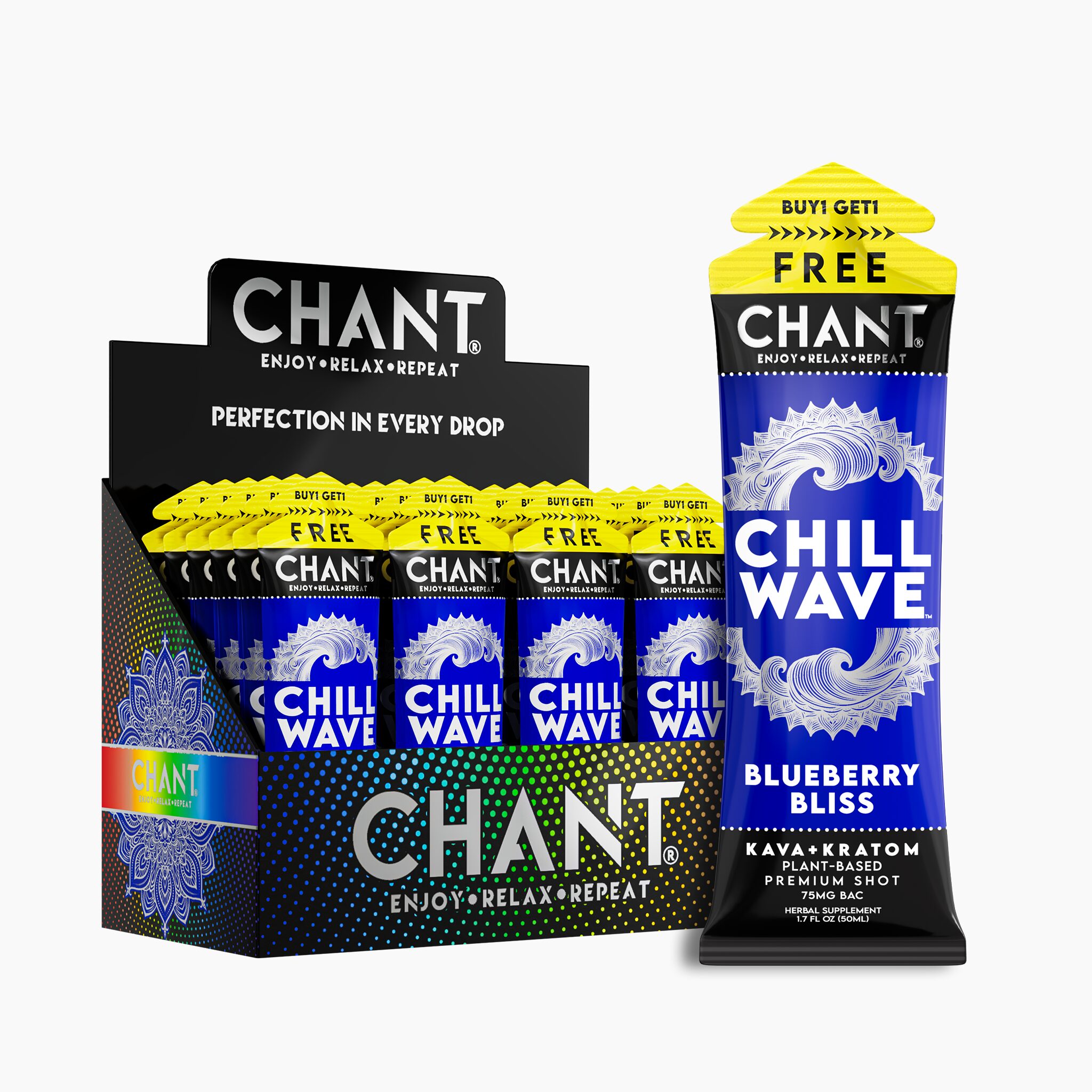Chant Kava Kratom Shot Chill Wave – Blueberry Bliss 75mg x 50mL Buy 1 Get 1 Free - Image 3