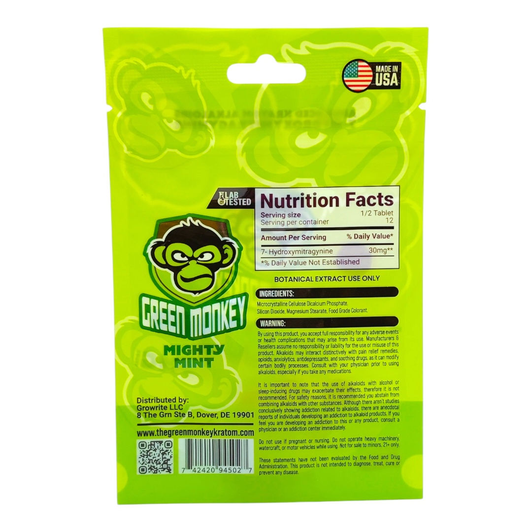 Green Monkey 7-OH Flavored Tablets 30mg x 6ct - Image 7