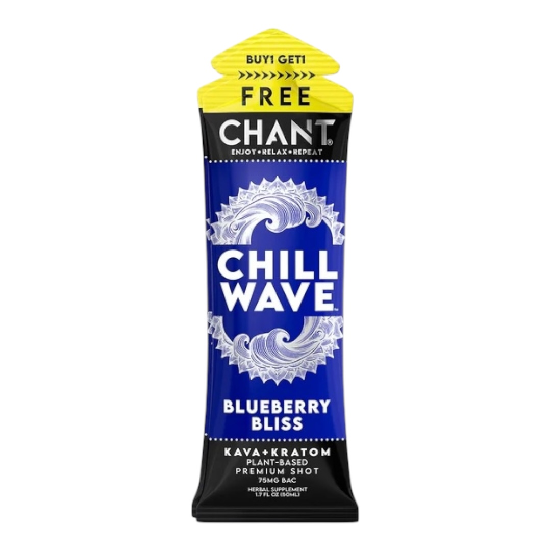 Chant Kava Kratom Shot Chill Wave – Blueberry Bliss 75mg x 50mL Buy 1 Get 1 Free