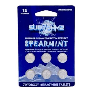 Sub 7 Ohmz 7-OH Kratom Spearmint Tablets, 15mg x 6ct