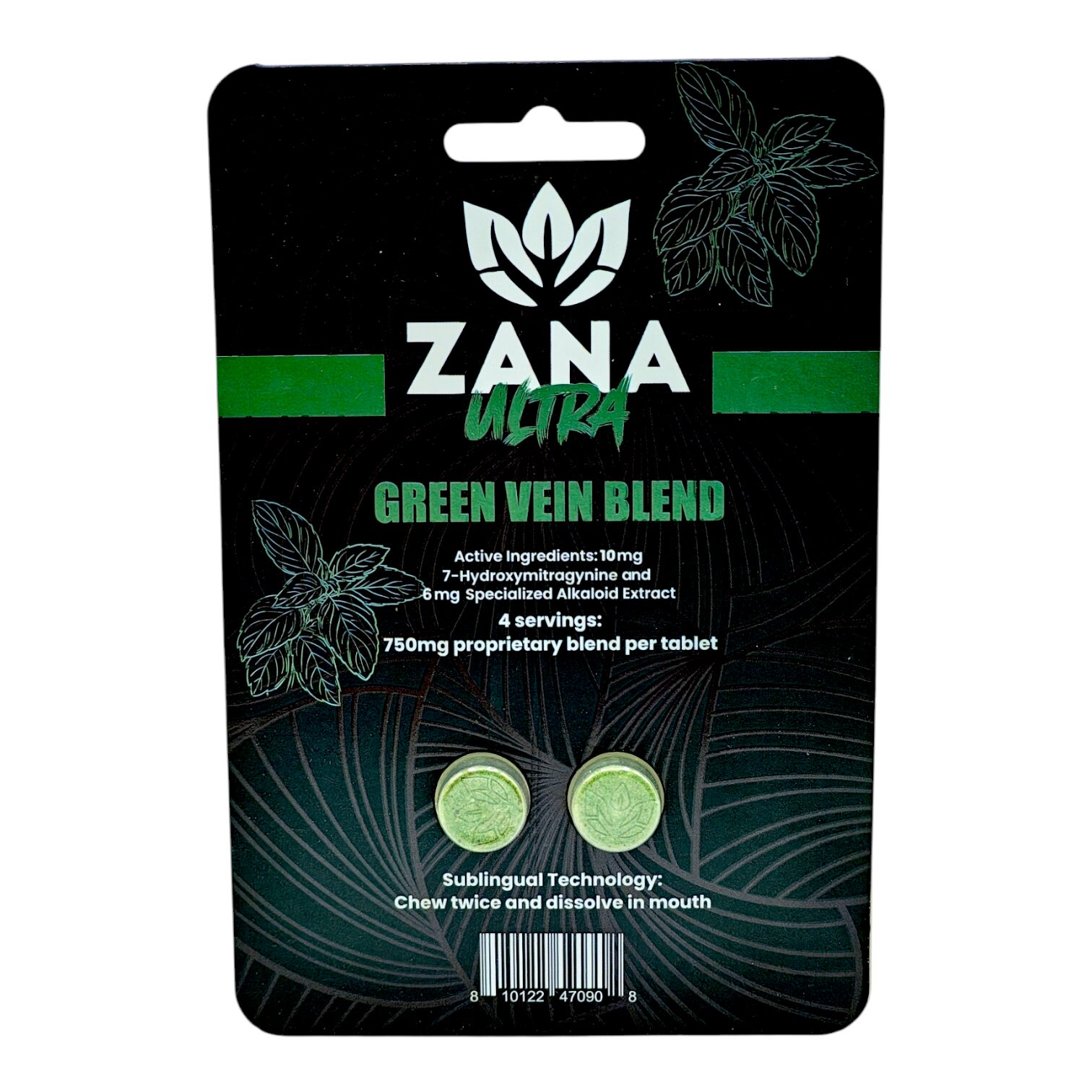 Zana Ultra Green Vein Tablets, 2ct