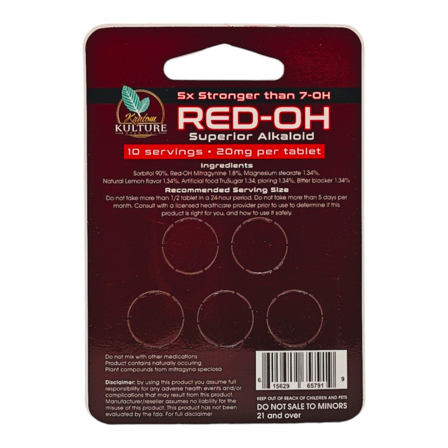 Kratom Kulture RED-OH Tablets 20mg - Image 3