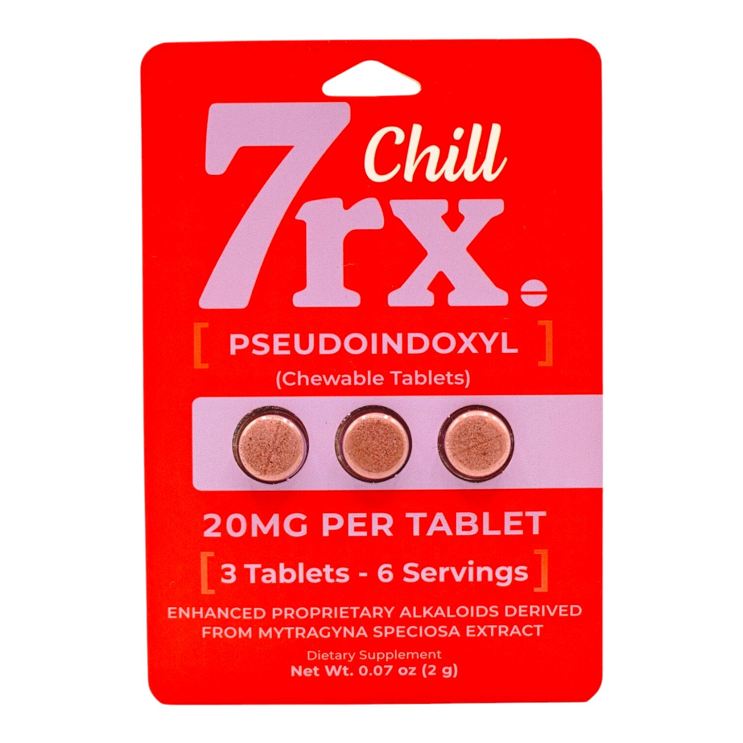7rx Chill Chewable Pseudo Tablets, 3ct