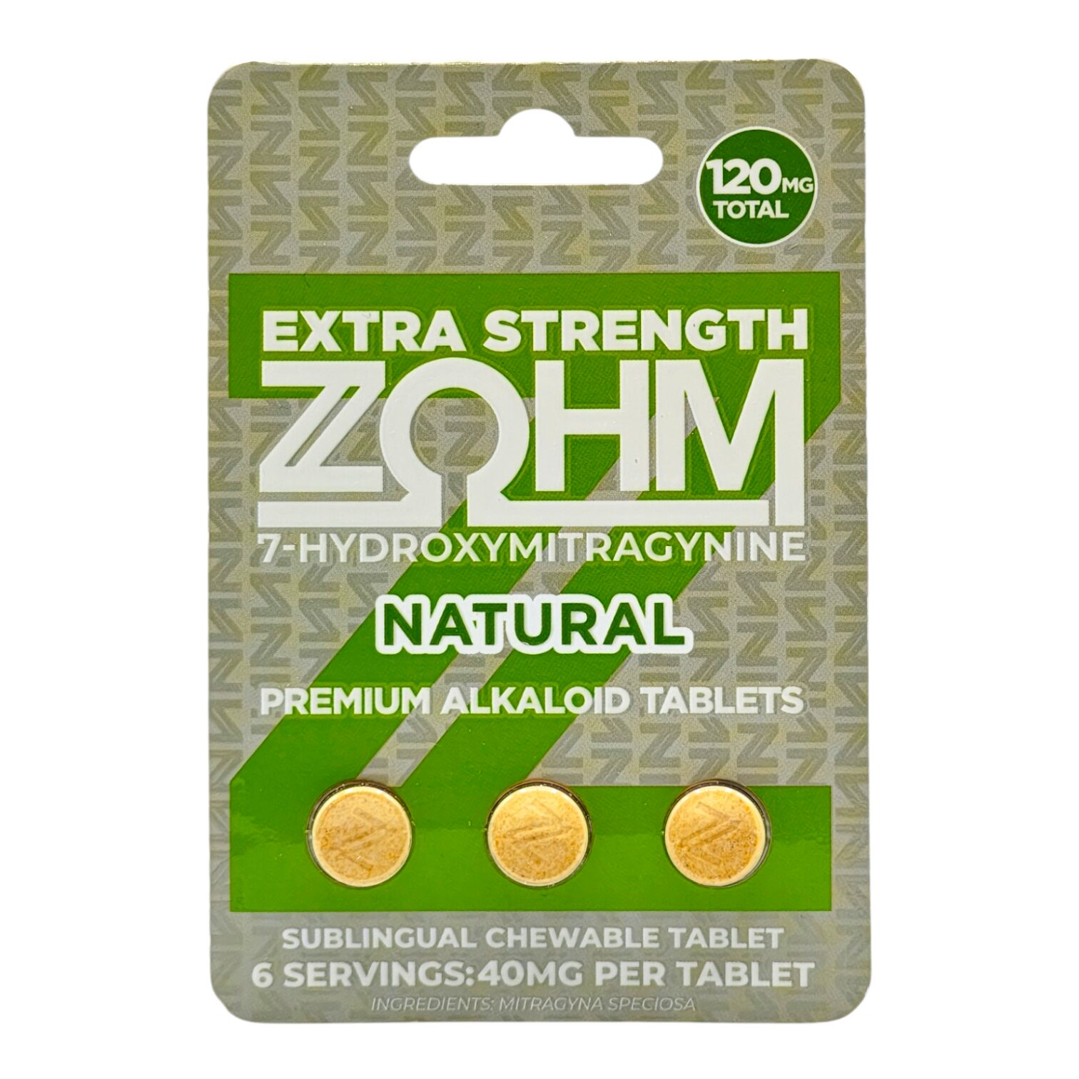 ZOHM 7-OH Extra Strength Tablets, 40mg x 3ct - Natural