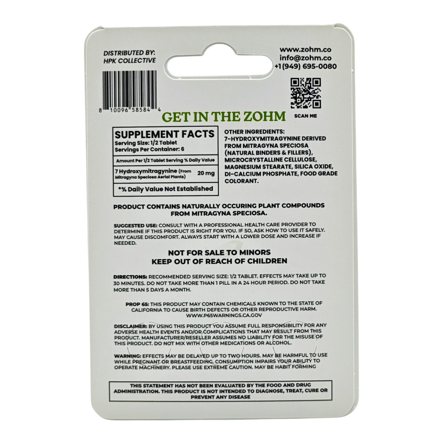 ZOHM 7-OH Extra Strength Tablets, 40mg x 3ct - Natural - Image 3