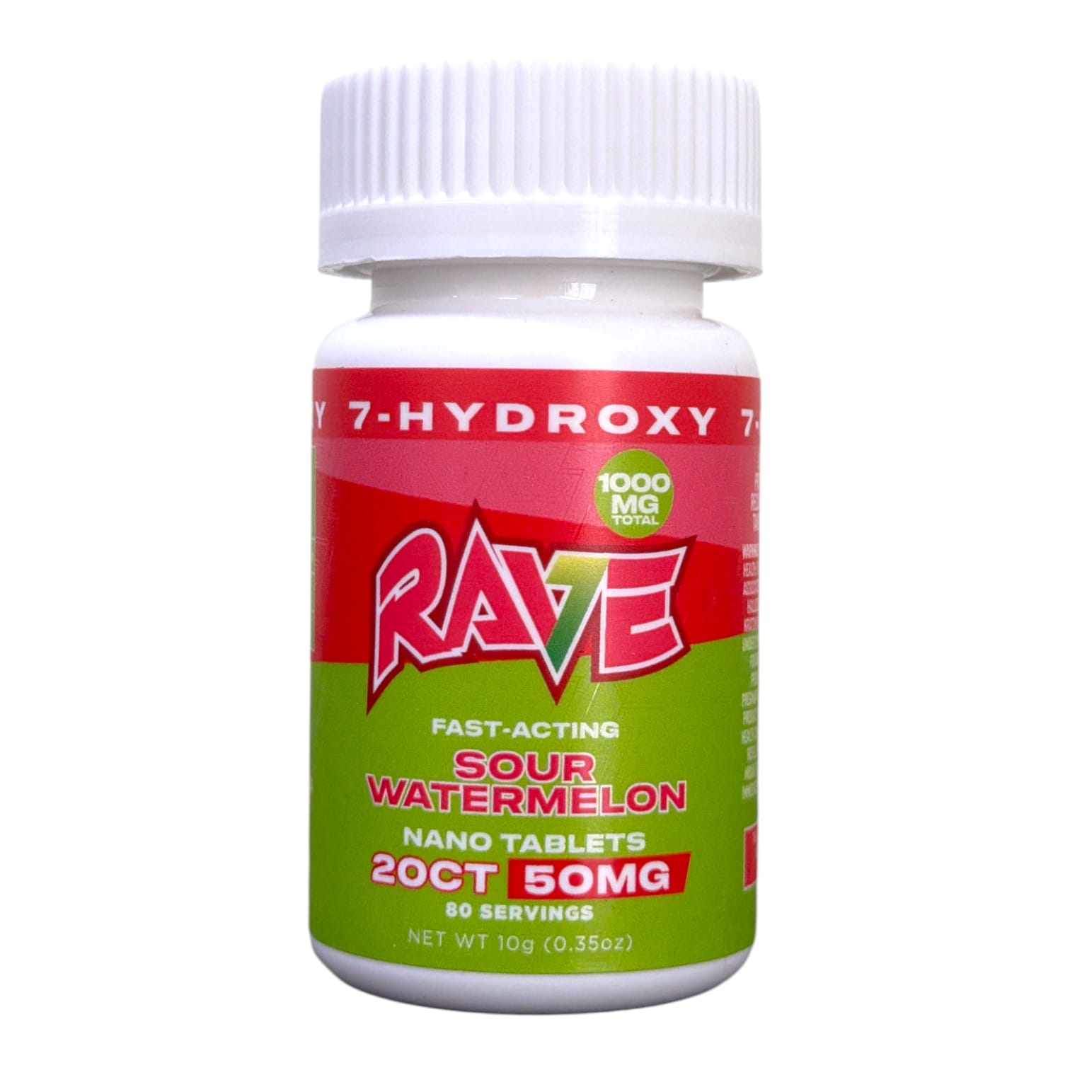Rave 7-OH Tablets Sour Watermelon, 50mg x 20ct