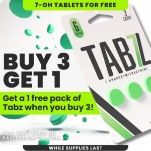 Tabz Kratom 7-OH Tablets 18mg DEAL BUY 3 GET 1